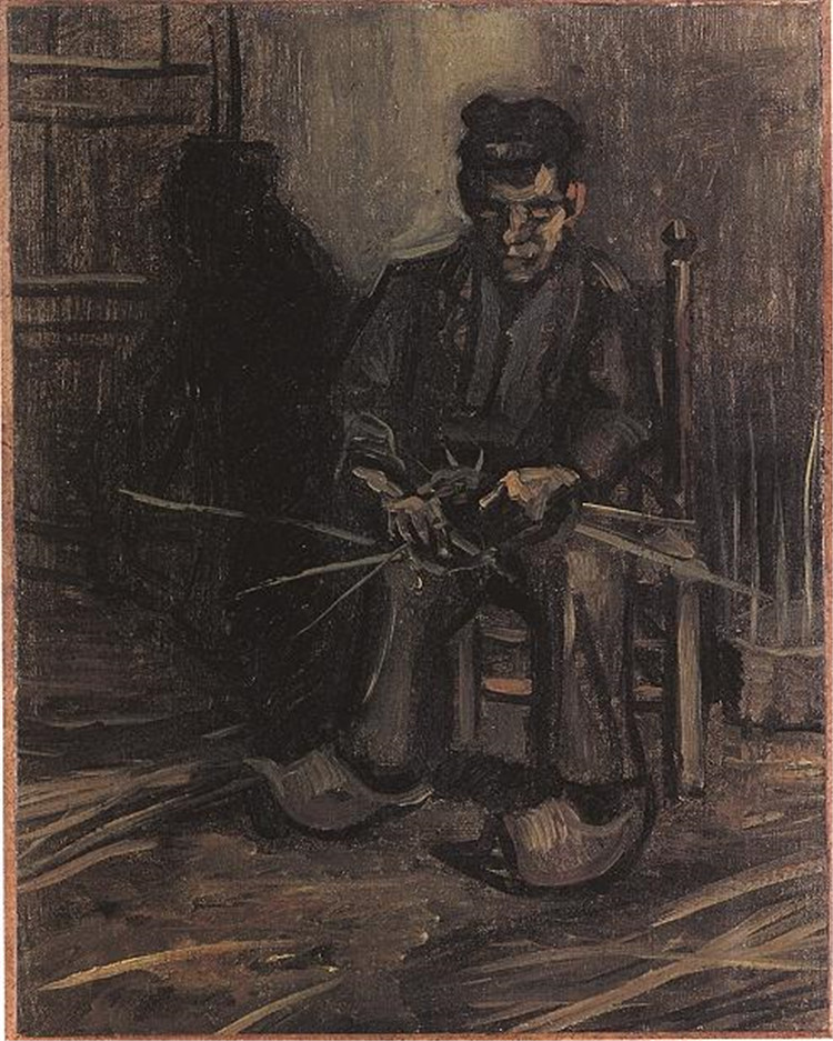 Peasant Making A Basket Van Gogh Oil Painting